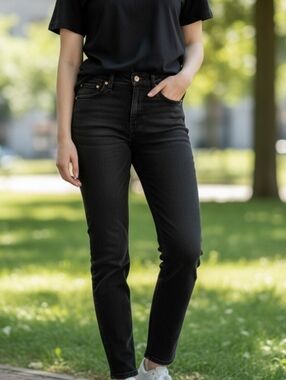Levi's  512  "Vintage" High-Rise Black Slim Jeans in EUC